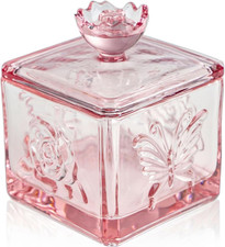 Cute Glass Vintage Candy Jar with Lid, Iridescent Colored Glass Candy Jar for Of picture