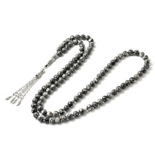 Serenity’s Call Misbaha: Natural Sesame Jasper - 99 Beads, 8mm picture