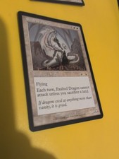 Exalted Dragon. Rare Magic the Gathering Card.Exodus. Old Vintage MTG picture