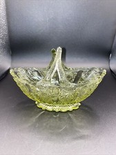 Daisy and Button Oval Glass Basket Fenton picture