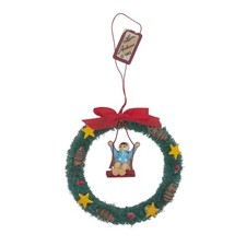 Vintage 1985 Laura Andersen Wreath Christmas Tree Ornament picture