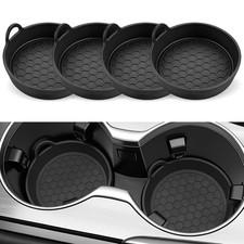 Universal Car Cup Holder Silicone Insert 4PCS Non Slip Black Cup Holder Coaster picture