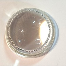 Vintage Clear Glass Dome Paperweight Magnifier Beaded Base Desk Accessory 2.5