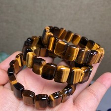 3Pcs Wholesal Natural Polish Yellow Tiger eye stone bracelets flat 12mm g77777 picture