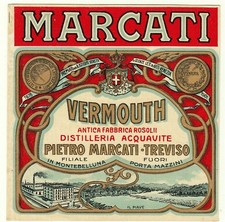 2746-LABEL, TREVISO-PIETRO MARKEDI, VERMOUTH-ANCIENT FACTORY ROSOLII-SQUAVITE picture