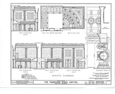 Nashville Tennessee 1951 Tennessee State Capitol Senate Chamber HABS Drawing picture