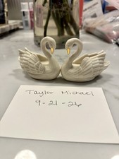 Pair of Lenox Swan Placecard holders/Cake Toppers picture