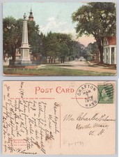 1910 Grafton MA South St The Square Obelisk Monument Rotograph Postcard picture
