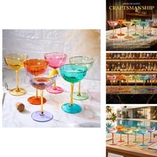 Wine Savant Vintage Art Deco Coupe Champagne, Martini, Cocktails Set 6 7 Oz picture