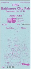 1987 BALTIMORE City Fair unused TICKETS lots of 6 Sponsor USA 1988 Olympic Team picture