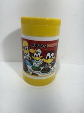 1992 Campbell's Soup Kids and Robin's Donuts Plastic Thermos W Lid Vintage Yello picture