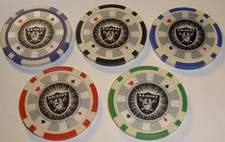 5 Las Vegas Raiders NFL Poker Chips picture