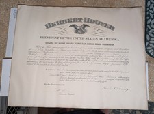 1931 Herbert Hoover Official Postmaster Appointment Document, Vader Washington  picture