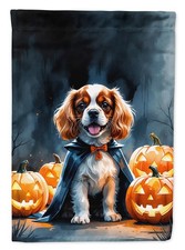 Caroline's Treasures Cavalier Spaniel Puppy Halloween Garden Flag DAC8409GF picture