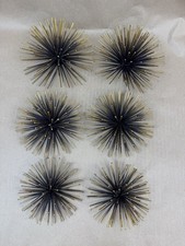 Vintage MCM Atomic Starburst Wall Decor Gold Black Spote Lot Of 6 picture