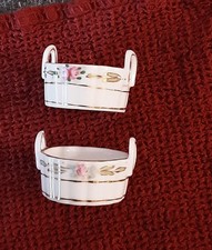 1920's Nippon Floral & Gold Salt Cellar With Double Handles Set Of 2 picture
