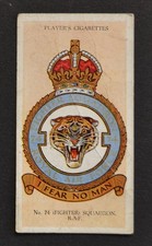 1937 John Player's R.A.F. Badges Cigarette Card 40 No. 74 (Fighter) Squadron picture