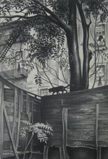 Backyard : Mabel Dwight : 1938 : Archival Quality Art Print for Framing picture