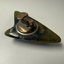 DeForest Table Lighter Mid Century Modern California R35 Ceramic 50s Green RARE picture