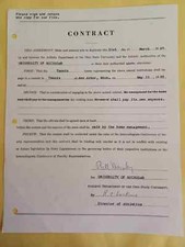 William Murphy Dick Larkins Signed Contract  University of Michigan Ohio State picture