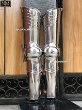 Vintage Medieval Knight Wearable Full Leg Armor Set Steel Greaves For Cosplay picture