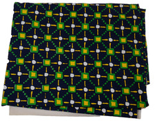 Vintage 60s Geometric Mod Cotton Fabric 47x114 (3 Yards) picture