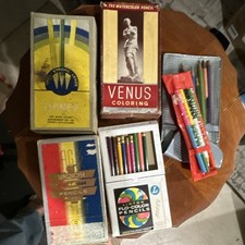 Dixon Venus Eagle Linton Vintage Colored Pencil Lot Wood Prismacolor Turquoise picture