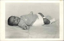 Black Americana - Cute Baby c1940s-60s Real Photo Postcard picture