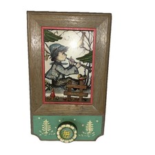 Vintage Thorens Movement Edelweiss Hummel Boy Shadowbox Musical Wall Hangs Works picture