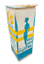 Vintage Milk Carton Wax Coated PROFILE Non-Fat Milk BEAUTIFUL DISPLAY Prop picture