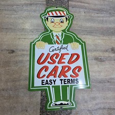 USEDCARS PORCELAIN ENAMEL SIGN 16 X 30 INCHES picture
