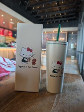 NEW Starbucks Hello Kitty 50th Anniversary Grande Cup 16Oz Limited Edition RARE picture