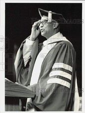 Press Photo Former JGSU President Dr. Lionel H. Newsom Speaks at Graduation picture