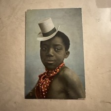 RARE Tuck & Sons cute African American Boy Oilette Series 6950 Glossy Postcard picture