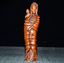 Prized Antique Boxwood Sculpture - Depicting Chang'e, the Chinese Lunar Goddess picture