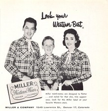 Miller Western Wear Kentucky Colonel Tie Denver Colorado Vtg Magazine Print Ad picture