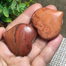 2pcs Red jasper stone raw stone polished ornaments- Viewing  A4 picture