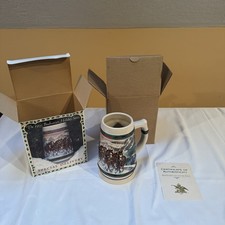 1993 Budweiser Clydesdale Christmas Holiday Special Delivery Beer Stein Mug picture