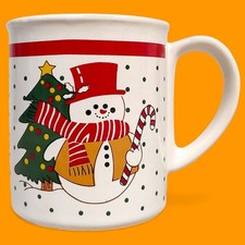 Vintage Alco Snowman Christmas Ceramic Mug 3.5