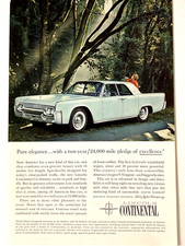 1961 Lincoln Continental 4 Door Print Ad Pure Elegance picture