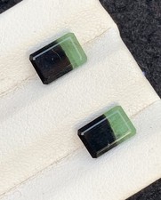 3.20ct natural rare green & black bi colors faceted tourmaline from afg 8.3mm picture