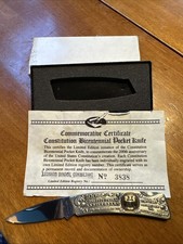 Utica Kut 200th Constitutional Anniv Liberty Bell Pocket Knife & Certificate NIB picture