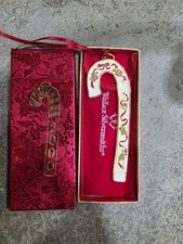 2000 Wallace Silversmiths Candy Cane Christmas Ornament Original Box picture
