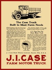 1920 J.I. Case Farm Truck of Racine, Wisconsin Metal Sign: 12x16