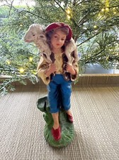 VNTG Shepherd Boy With Lamb Nativity Piece Made In Italy  5.5” picture