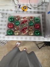 Vintage G&D Christmas Ornaments Set Of 19 Glass Bulbs In Original Box  picture