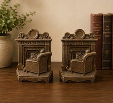 Vintage Fireside Wooden Book Ends picture