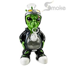 Aliens 10IN Glass Bongs and Water Pipes Tobacco Smoking Bubbler Bong w/14mm bowl picture