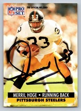 Pro Set Merril Hoge Autograph NFL Football Card Pittsburgh Steelers 1991 #274 RB picture