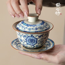 Decorative Three Talents Covered Bowls Tea Cups Kung Fu Tea Bowls Tea Bowls picture